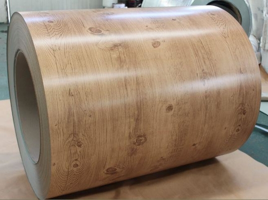 SPCD 3D Wooden Prints PPGI Color Coated Roofing Sheet Wood Grain Printing